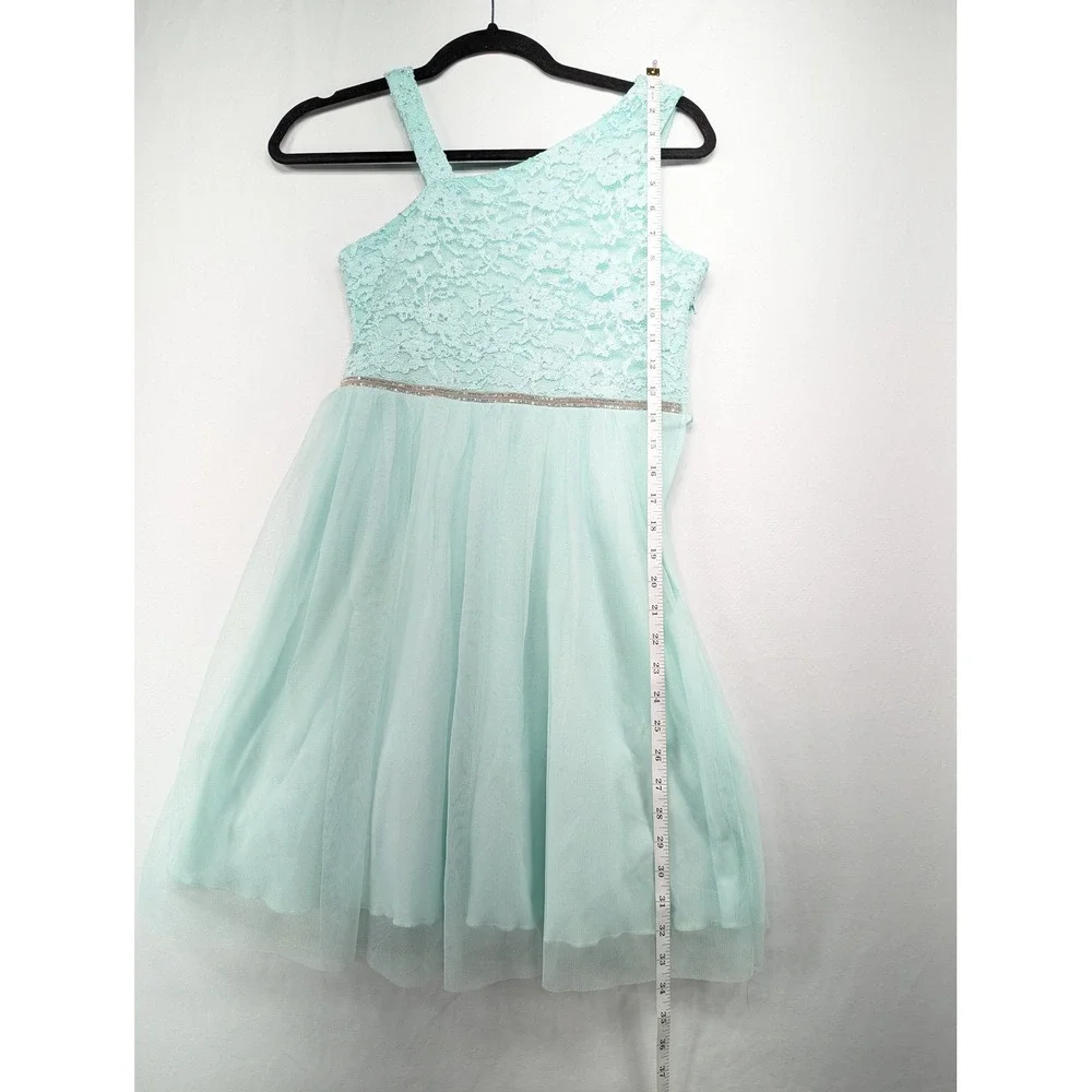 Speechless Kids Mint Green Lace Tulle Rhinestone Party Dress Girls Size 14‎